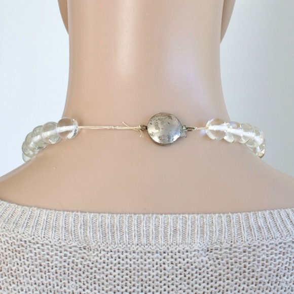 Vintage Clear Glass Orb Beaded Necklace Pools of Light Style - Picture 3 of 8
